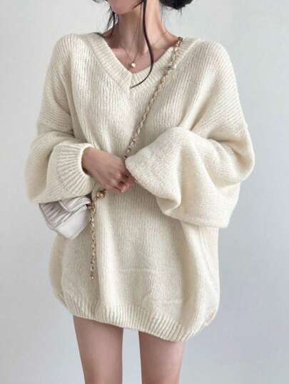 女士休闲宽松舒适长袖毛衣，秋冬