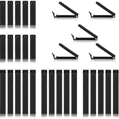 30 件装袋密封夹，厨房食品密封夹，袋子密封夹，袋子夹，黑色袋子夹，2 种尺寸混搭