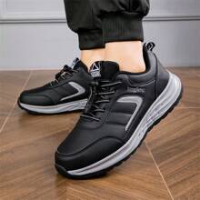 2025 Autumn New Men's Sports Shoes, Blue Mesh Slip-On Running Shoes, Casual Walking Shoes, Non-Slip Breathable Outdoor Hiking Shoes - Black - View 4