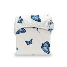 SEPARATE SHEET WITH PRINTED ELASTIC PERCALE 180 THREAD COUNT - BƯỚM XANH - Xem 1