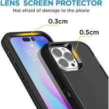 Entronix Heavy Duty Case Designed For IPhone 16, 16 Plus, 16 Pro, 16 Pro Max, Triple Layer Protection Shockproof Dropproof Dustproof Anti-Scratch Phone Case Cover For IPhone 16 - 紅色 - 查看 4