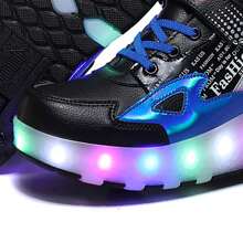 Tenis Patin Patines Led Con 2 Ruedas Extraíbles.chico #20a24 - Tipo de Enchufe A USA (110-127V) - Ver 4