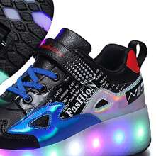 Tenis Patin Patines Led Con 2 Ruedas Extraíbles.chico #20a24 - Tipo de Enchufe A USA (110-127V) - Ver 3