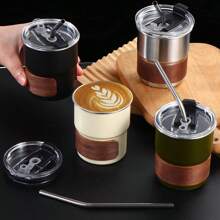 10oz New Fashion Outdoor Camping Tumbler Single Layer Step Cup Water Mug Tea Coffee Cup With Lid And Straw Portable Handhold Cup, 1pc, ,Ornamental,Reusable,Multi-Functional,Easy To Clean,Stylish,Exquisite,High-Quality,Custom,Personalized,Unique,Ideal Gifts For Him,Ideal Gifts For Her,Her,Boyfriend,Girlfriend,Dad,Mom,Family,Friends,Son,Daughter,School Students,Workers,Kids,Office,Tea Room,School,Home