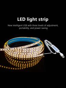 1pc/1m/2m/5m Adjustable Brightness Dual Color Temperature Self-Adhesive LED Light Strip, Multi-Functional Home Use For Wardrobe, Cabinet, Stairs, Indoor Decoration, Smart Light Rope, Bedroom, Living Room Ambient Lighting