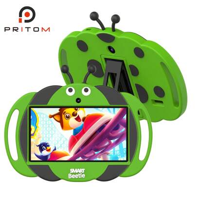 PRITOM Småbarnssurfplatta för barn, Quad-Core, 7-tums surfplattor för barn med WiFi, 32 GB ROM, 2 GB RAM, Dual Camera, Småbarnssurfplatta för barn, föräldrakontroll, läsplattor för barn med fodral (ej adapter)