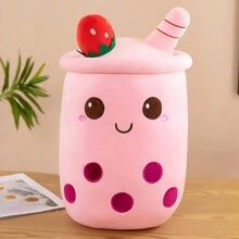 1pc Cute Plush Realistic Fruit, Ice Cream, Bubble Tea Cup Doll, Stuffed Doll, Children Sleep Companion, Holiday Party Decoration Gift,Bubble Tea Plush,Kids Pillows,Pillow For Kids - Multicolor - View 8