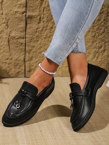 Giày lười nữ thời trang ngoài trời thiết kế tối giản chống trượt bền thoải mái chất lượng cao - màu đen - Xem 2