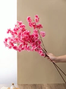 MEHELANY 1pc 3.2ft/1m Realistic Artificial Red Cherry Blossom Branch, Lifelike Texture, Long Stem Fake Flower, Suitable For Tall Vase DIY Floral Arrangement, Wedding Party Vintage Decor, Modern Farmhouse Style, Home Bedroom Decor, Thanksgiving, Harvest Festival, Christmas, Fall Decoration, Artificial Flower Home Decor Christmas Ornament - Multicolor - View 10