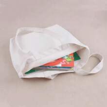 1 pieza / 10 piezas Bolsa de lona de unicolor personalizada DIY, diseño mínimo, lona de alta calidad con impresión de logotipo, y bolso de compras grande y espacioso para estudiantes, bolsa de lona, bolso de moda, multifuncional, versátil, gran capacidad, ligera, funcional, todo propósito, práctico, lindo, divertido, kawaii, vibraciones de vacaciones / vacaciones, elegante, unisex, minimalista, unicolor, personalizado, único, personalizado, regalos ideales para él, regalos ideales para ella, novia, amigos, familia, niños, mujeres, novatos y trabajadores de cuello blanco, niña rosa - Beis - Ver 10