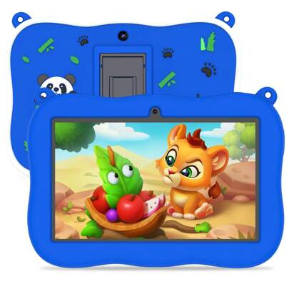 PRITOM TOUCH 7 Kids Tablet 7 Inch Android 13/ Unisoc 7731E 4-Core/2GB RAM + 32GB ROM/ 802.11b WIFI 2.4G/1280x600px IPS Resolution Screen / Dual Camera 0.3MP+2.0MP/Parent Control/Pre-Installed APPs/Learning Educational Tablet With Case(Not Adapter)