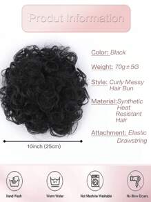 Tóc đen vàng nâu xám ngắn Afro phồng xoăn xoăn búi tóc giả buộc tóc đuôi ngựa kẹp búi tóc búi tóc tổng hợp cho phụ nữ - Nhiều màu - Xem 4