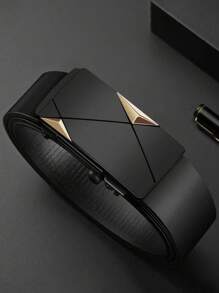 1 pieza/2 piezas/3 piezas Cinturón con hebilla automática para hombres, diseño sin dientes, adecuado para uso al aire libre, trajes casuales y un imprescindible para hombres. Verano, escuela, otoño, Halloween