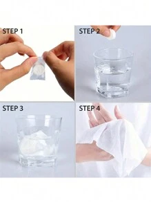 Toallitas comprimidas compactas - 20/50/100 piezas | Toallitas desinfectantes de múltiples usos para manos y superficies | Ideal para viajes, campamentos, escuela y oficina | Tamaño de bolsillo conveniente - Multicolor - Ver 5