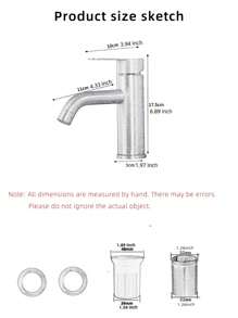 1 Pc Stainless Steel Single Lever Single Hole Bathroom Basin Sink Faucet ,Hot And Cold Water Faucet,Single Handle Bathroom Sink Faucet Black , Brushed Gold   Basin Mixer Tap  Laundry Vanity Sink Faucet  Cold And Hot Mixed Water Basin Lavatory Faucet