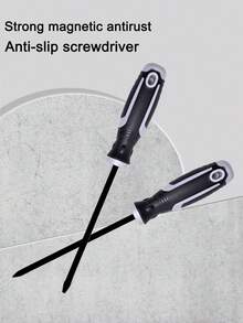1 件装多尺寸磁性螺丝刀 - 平头和十字，工业级高硬度，适用于家庭和工作维修场景 - 黑色 - 查看 3