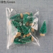 12 cây tuyết tùng nhân tạo mini trang trí Giáng sinh, nhiều màu, xanh lam, xanh lá cây nhạt, xanh lá cây, trắng, vàng, bạc, dùng cho lễ hội, nhà ở, văn phòng, trang trí sân vườn, Giáng sinh - Màu Khaki - Xem 16