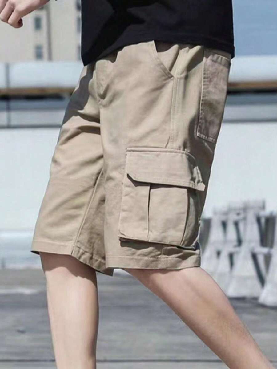 Men's CARGO Bermuda Shorts With POCKET Streetwear - Camel - View 1