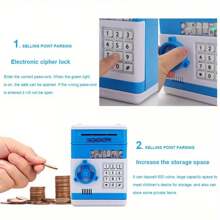 Piggy Bank Safe Money Box Bank Electronic Password Lock ATM Cash Coin Gift - Pink - View 5