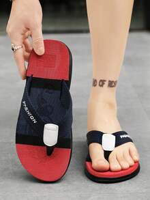2024 New Classic Color Fashionable Design Elevated Casual Flip Flops - Red - View 3