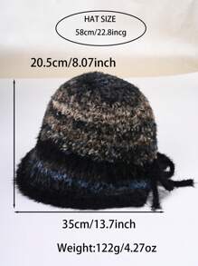 1pc Women's Fashionable Warm Bucket Hat, Fleece Hat, Suitable For Autumn/Winter Outings, Dates And Other Occasions