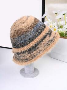 1pc Women's Fashionable Warm Bucket Hat, Fleece Hat, Suitable For Autumn/Winter Outings, Dates And Other Occasions