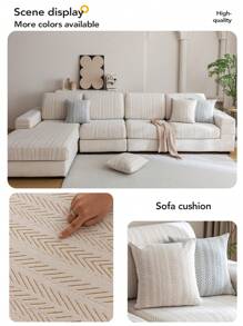 1 pălărie de canapea Shake Fleece cu model oase de pește cu set universal elastic all inclusive, pernă de canapea anti zgârieturi și anti-alunecare, prosop universal pentru toate anotimpurile