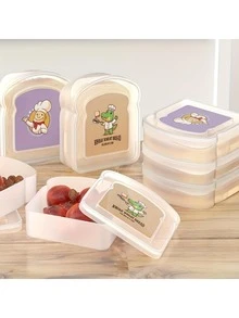 Hộp đựng cơm trưa 1 món - Hộp đựng bánh mì nướng có thể tái sử dụng và giặt được - Hộp đựng thực phẩm chống rò rỉ di động Hộp đựng Bento, Thích hợp đựng bánh mì, các loại hạt, đồ ăn nhẹ, trái cây, bánh ngọt - Hộp đựng đồ nhà bếp - Nhiều màu - Xem 2