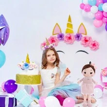 Muñecas de trapo lindas, algodón PP de juguete cómodo y seguro de muñeca de trapo para decoración de habitación para niña - Celeste - Ver 9