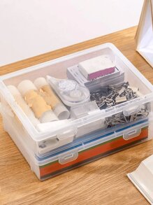 1入組清晰文具收納盒，極簡主義PP桌面置物架，適用辦公室、學校 - 無色 - 查看 3