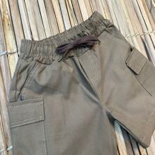 BOYS' TWILL CARGO BERMUDA SHORTS EXCLUSIVE LAUNCH - Màu Khaki - Xem 4