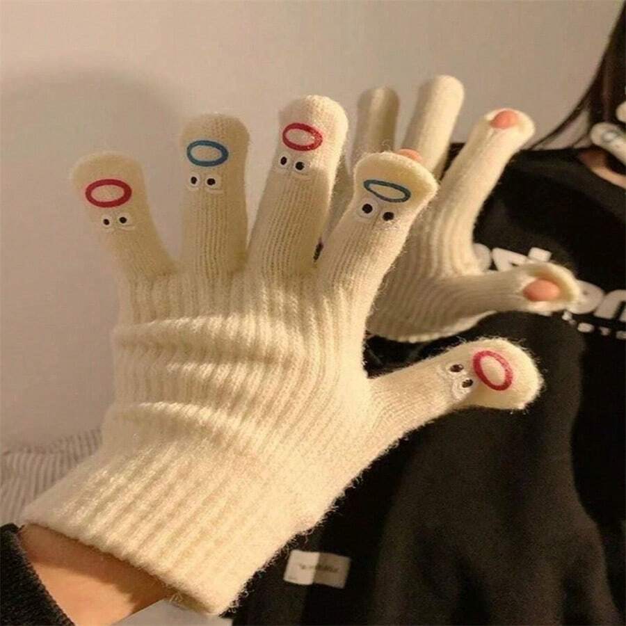 The Mouth Mouth Strange Glove Female Autumn Winter May Touch The Screen