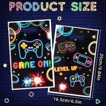 (10pcs/20pcs/30pcs/50pcs/100pcs) Fluorescent Gamepad Gift Bags, Game-Themed Party Favor Bags, Waterproof PE Snack/Candy/Cookie Storage Bags, Suitable For Christmas, Game-Themed Birthday Party Valentine Day