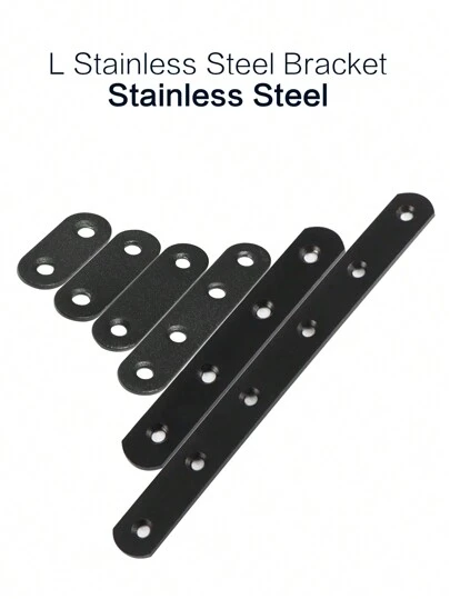 2/ 4/ 10 Pack, Flat Plate Straight Bracket Flat Metal Brace Bracket, 37/ 46/ 56/ 76/ 125/ 195mm(1.46/ 1.85/ 2.25/ 3/ 5/ 7.8 Inch) Metal Brackets Mending Repair Plate Brace