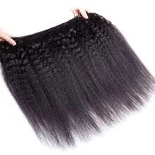 Mèches bouclées franches de cheveux humains, mèches droites Yaki, trame de cheveux Remy, cheveux vierges brésiliens non traités, 3 lots de rallonges de cheveux, couleur naturelle