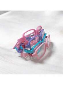 Children's Frame Acetate Silicone Glasses Non-Prescription Lens With Case S308P - 藏蓝色 - 查看 5