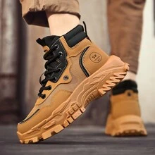 Men's Shoes 2024 Fall New Casual All-Match Boots Fashion Wear-Resistant Shoes Men's Breathable Work Shoes - màu nâu - Xem 8