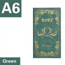 1 件 A6 每日计划笔记本 2025，英语日程本，口袋大小时间管理皮革封面记事本，便携式效率手册 - 彩色 - 查看 11