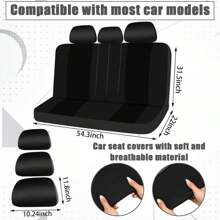 35-Piece Car Seat Cover Set With Steering Wheel Cover, Cup Holder Coasters, Shoulder Pads, And Accessories - Polyester Fabric Interior Decor Kit Without Filler - Màu Hoa hồng đỏ - Xem 2