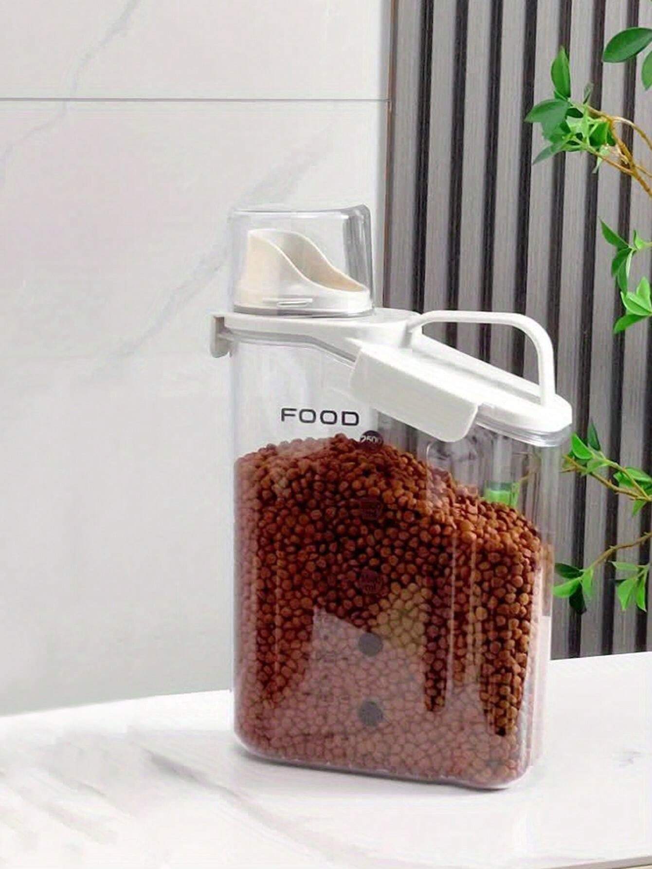 Pet Food Storage Container With Scoop And Handle Design, Moisture Proof