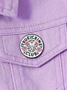 1 件真实犯罪俱乐部设计印花别针定制新款时尚胸针配饰女士万圣节礼物情人节连衣裙配饰衣服别针包饰背包学校办公室配饰衬衫夹克珠宝衣服别针有趣可爱教师礼物圣诞节 - XZ8281 - 查看 1