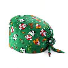 1 pezzo Cappello da infermiera in poliestere stampato, berretto da lavoro per costume e rappresentazione, regolabile e traspirante, adatto per medici pediatrici, adatto per Ognissanti e Natale, unisex