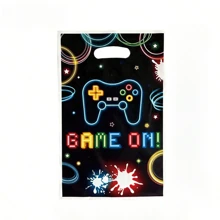 (10pcs/20pcs/30pcs/50pcs/100pcs) Fluorescent Gamepad Gift Bags, Game-Themed Party Favor Bags, Waterproof PE Snack/Candy/Cookie Storage Bags, Suitable For Christmas, Game-Themed Birthday Party Valentine Day