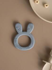 1pc Rabbit Teether Toy Baby Silicone Teether Ring Easy-To-Hold Soothing Sore Gums For Teething Chewing - Multicolor - View 7