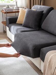 1pc Elastic Thickened Sofa Seat Cushion Cover, Modern Spill-Resistant All Season Slip-Resistant Full Coverage Cushion Protector, Machine Washable, Suitable For Bedroom, Office, Living Room, L-Shaped Sofas 1/2/3/4 Seat - Moon Gray - View 7