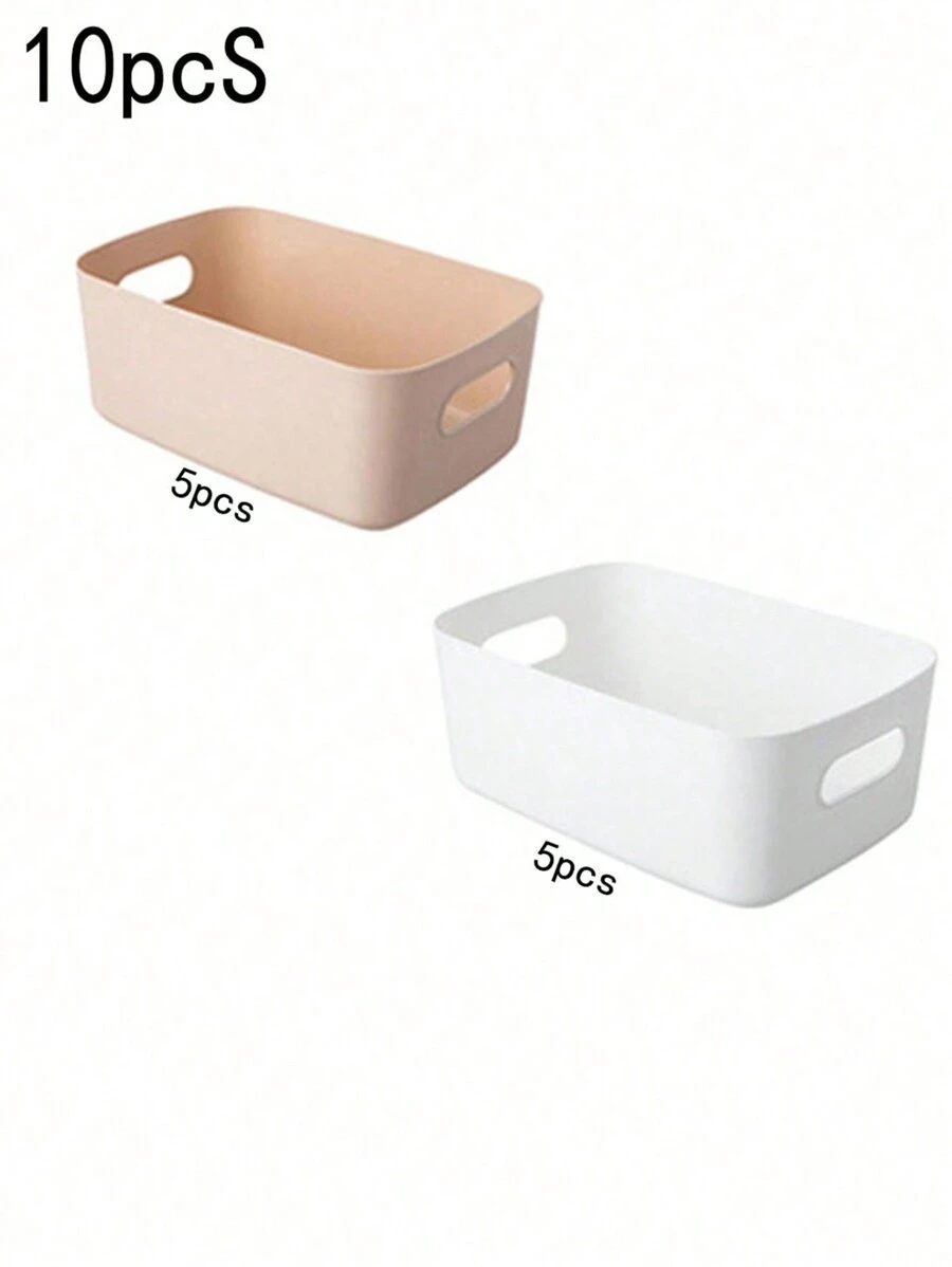 10 件/2 件/3 件/1 件塑料多用途收纳盒，零食、玩具、化妆品、桌面、厨房收纳盒 - 粉色 - 查看 1