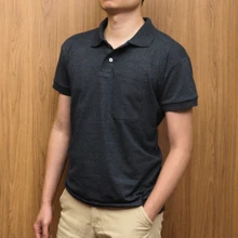 Men's Basic Polo Shirt With Pocket - Gris Oscuro - Ver 2