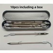 Stainless Steel Bowfishing Kit - 6 Pieces Outdoor Fishing Set Including 5 Arrow Darts With Carrying Case, Premium Arrows For Exciting Fishing Adventure