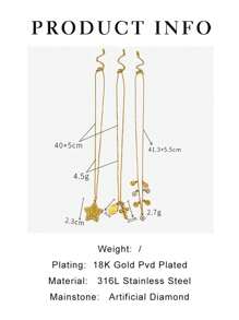 Monlansher 1 pezzo Collana con pendente in acciaio inossidabile non sbiadente per donna, modelli stella, ritratto, croce, alla moda, minimalista, di alta gamma, di moda, da indossare singolarmente o a più fili, versatile