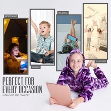 City Comfort Onesie Fluffy Fleece Pyjama And Gaming Camo Warm Winter PJ 7-14 Years - Purple - View 6